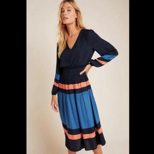 Anthropologie Aidy Colorblocked Midi Dress
